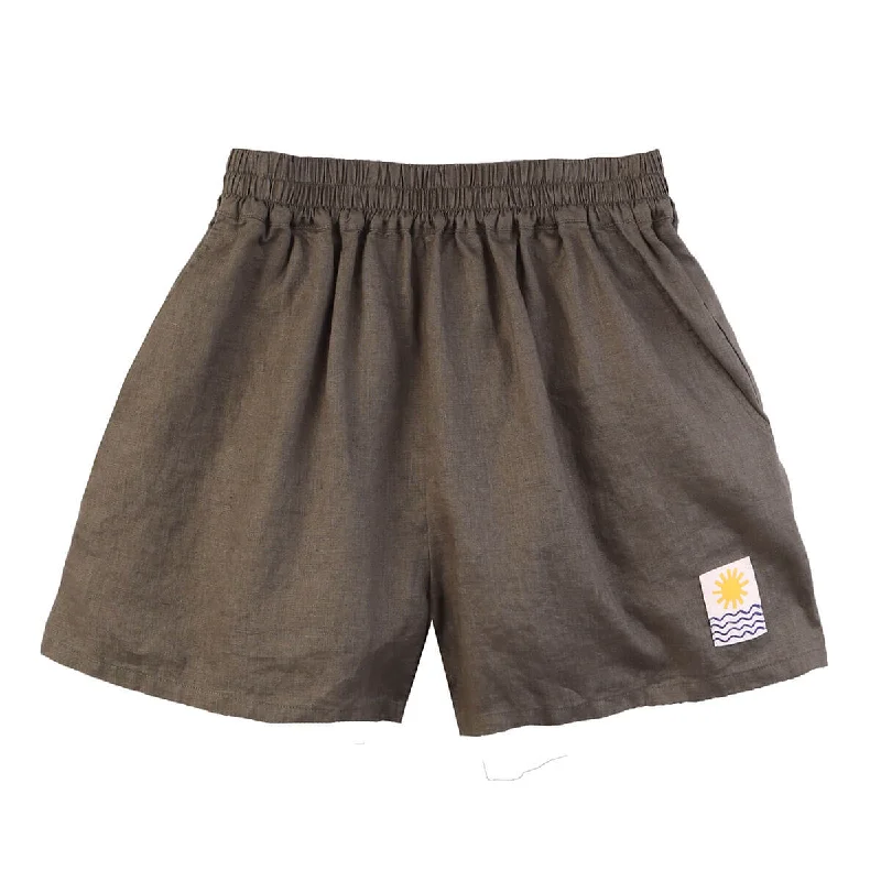 Basic Linen Shorts in Moss by L.F.Markey - Last One In Stock - UK 10