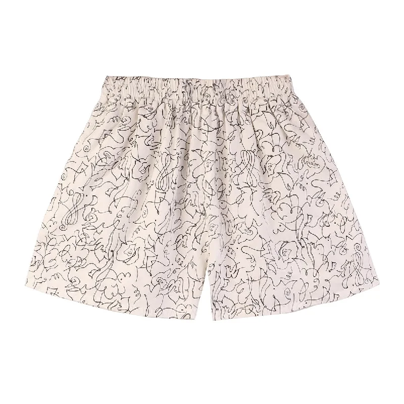 Basic Linen Shorts in Squiggle by L.F.Markey - Last Ones In Stock - UK 10-14