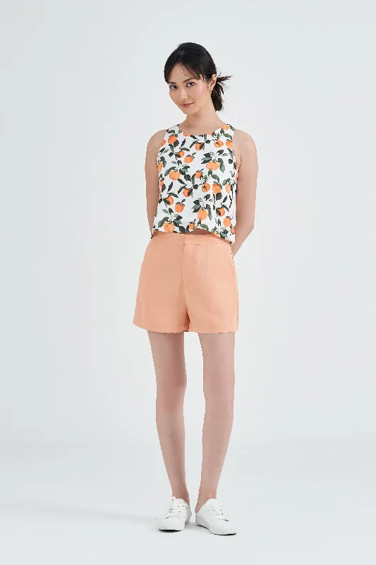 Betty High-Waist Shorts in Cantaloupe Orange