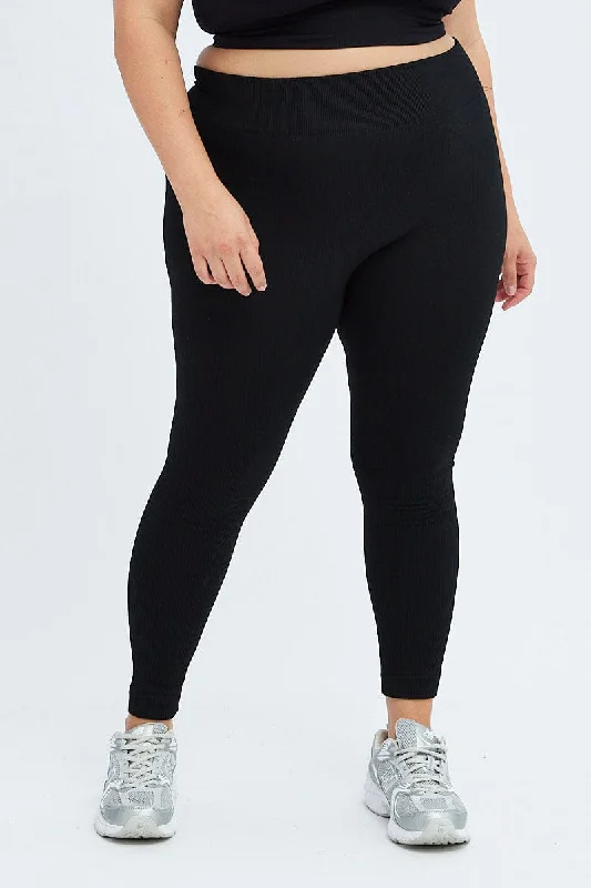 Black Fleece Leggings Seamless