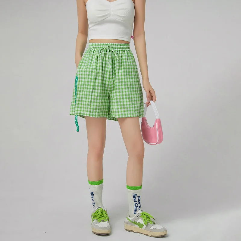 Gingham Check Wide Shorts