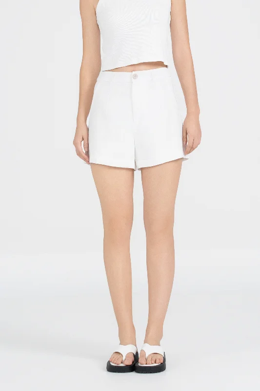 [Restocked] Josie High Waisted Shorts in White