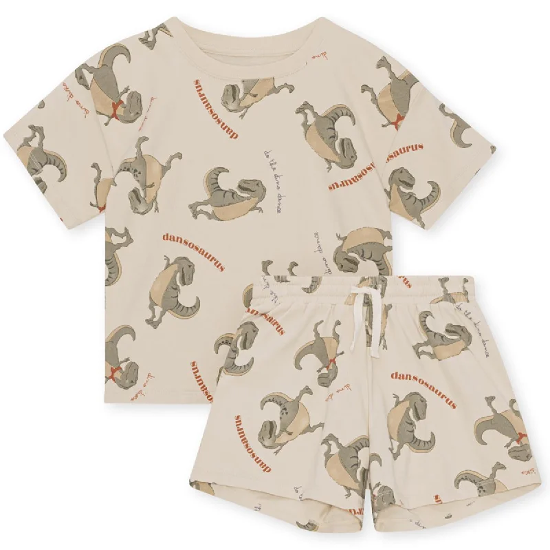 Lin Tee And Shorts Set in Dansosaurus by Konges Sløjd