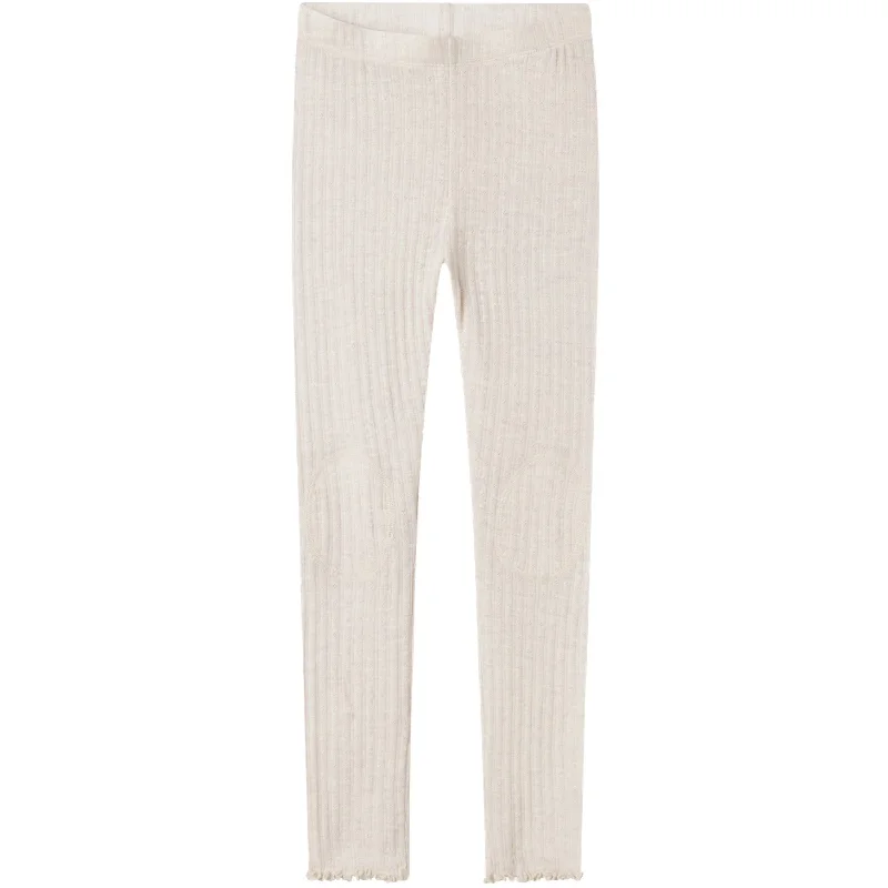 Name It Lilac Ash Wossa Wool/Silk Rib Leggings