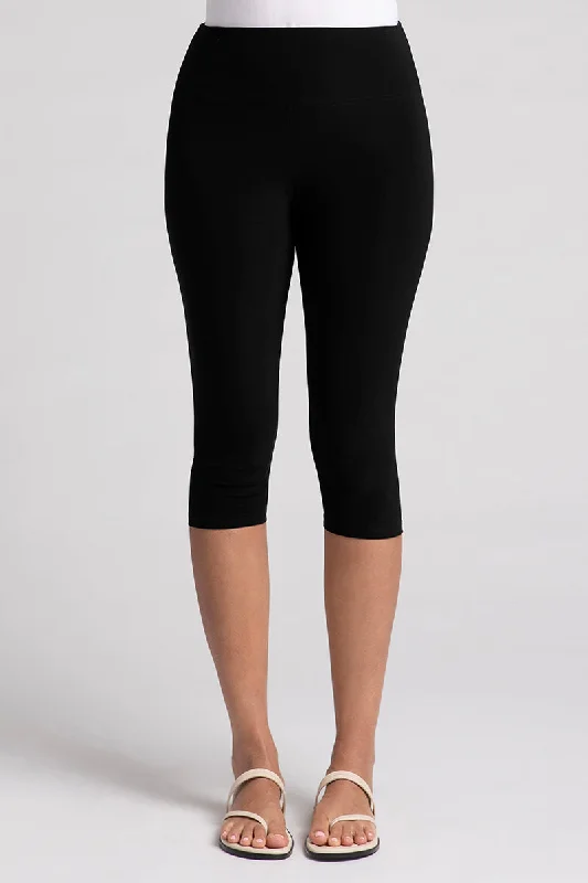 Nu Yoke Legging Capri | Black