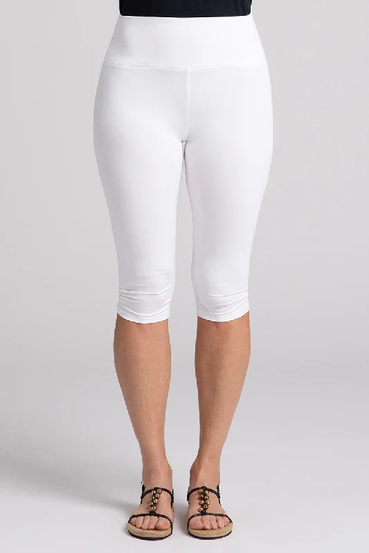 Nu Yoke Legging Capri | White