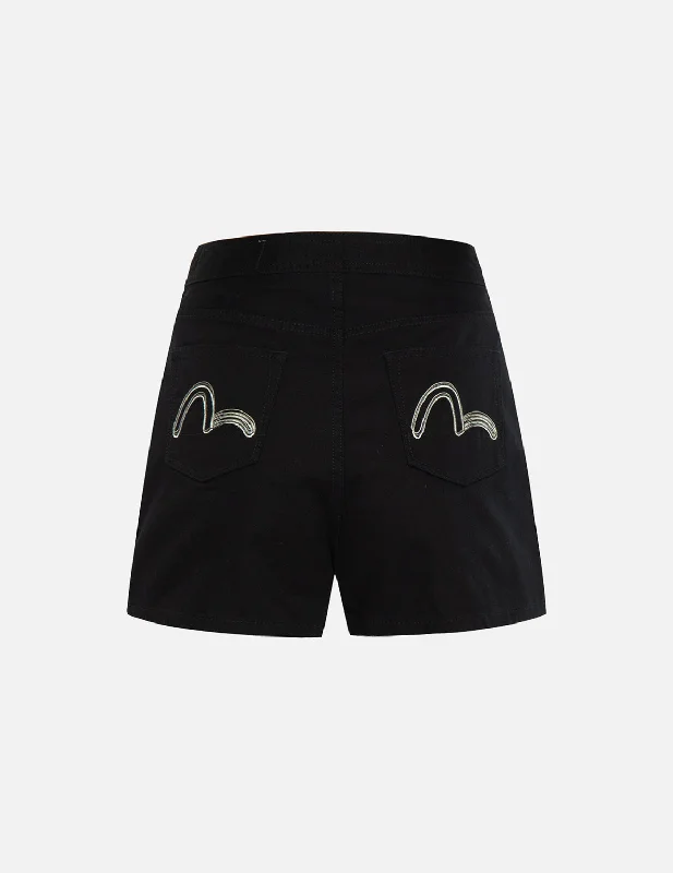 Seagull Embroidery Denim Shorts