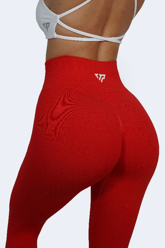 ULTRA SEAMLESS SCRUNCH LEGGINGS - RED