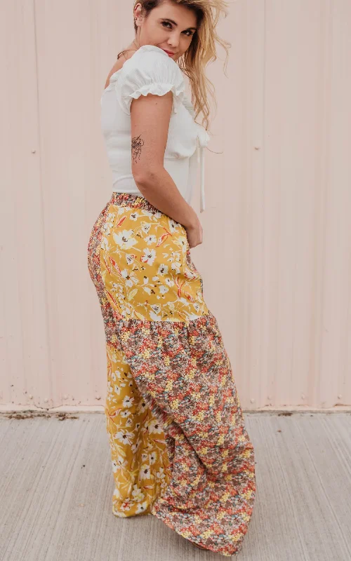 Boho Floral Patch Palazzo Pants | FINAL SALE*