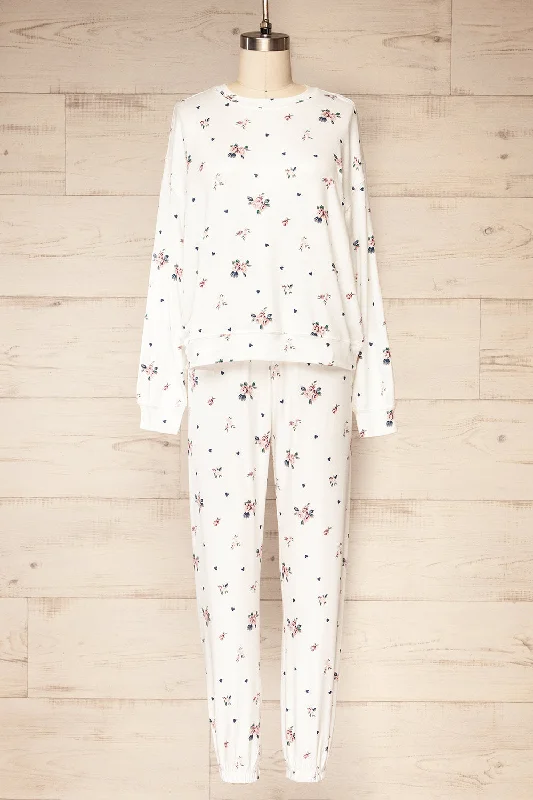 Set Brantford | Floral White Loungewear Set