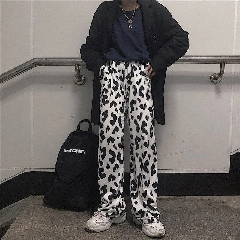 DressBetty - Cow Print Wide Leg Pants