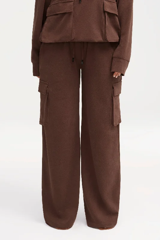 Demi Wide Leg Cargo Pocket Pants - Brown