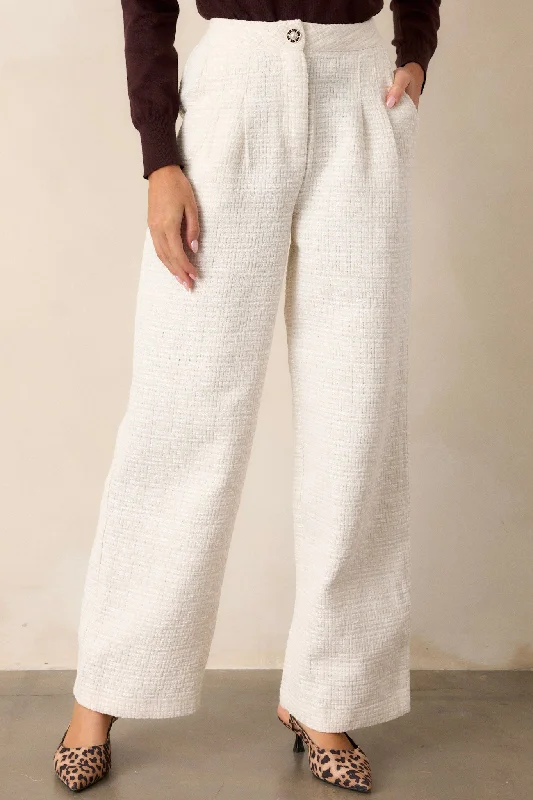 Glass Half Full Ivory Tweed Pants