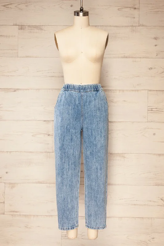 Gutierrez | Cropped Denim Pants w/ Elastic Waist