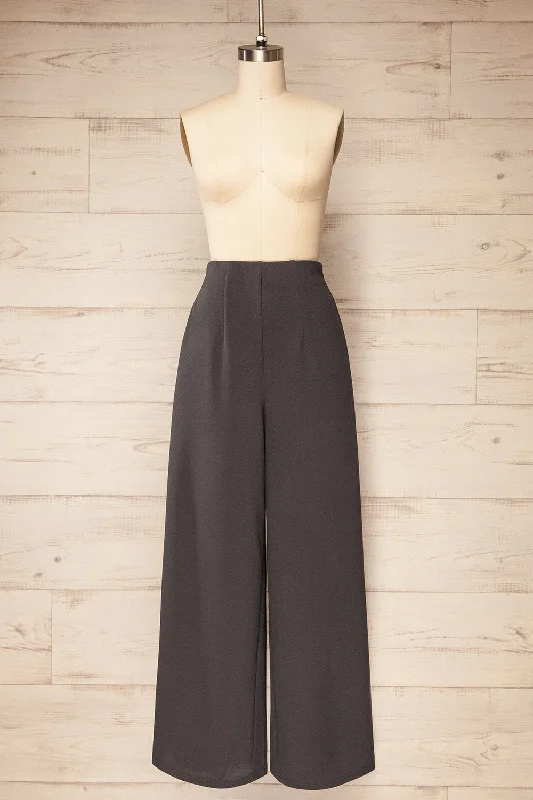 Minasia Grey | High-Waisted Wide Leg Pants