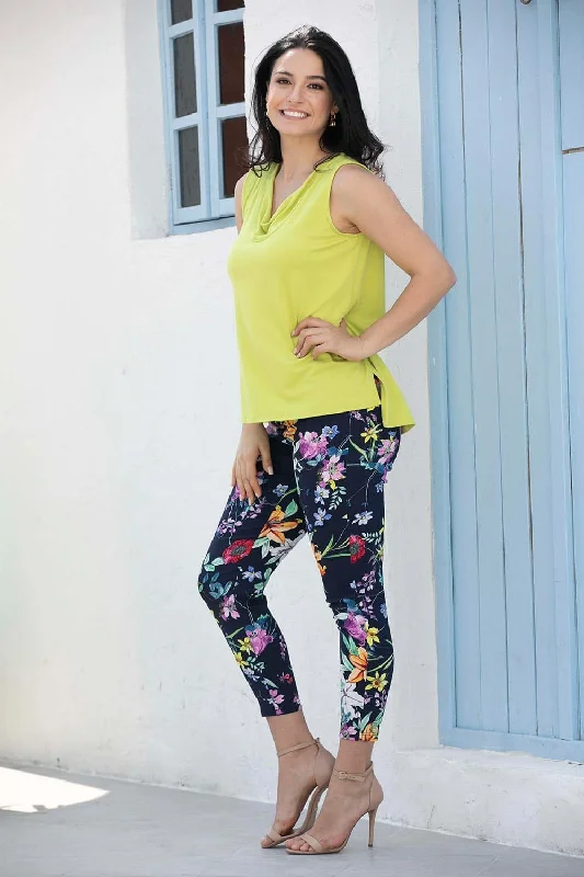 Orange by Fashion Village Sale, ANP-06 Multi-Color Floral Ankle Pant, 50% Off Regular Price