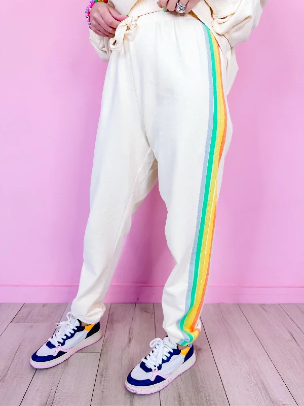 RAYS OF COLOR LOUNGE PANTS - CREAM