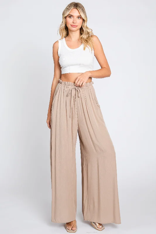 Taupe Wide Leg Pants