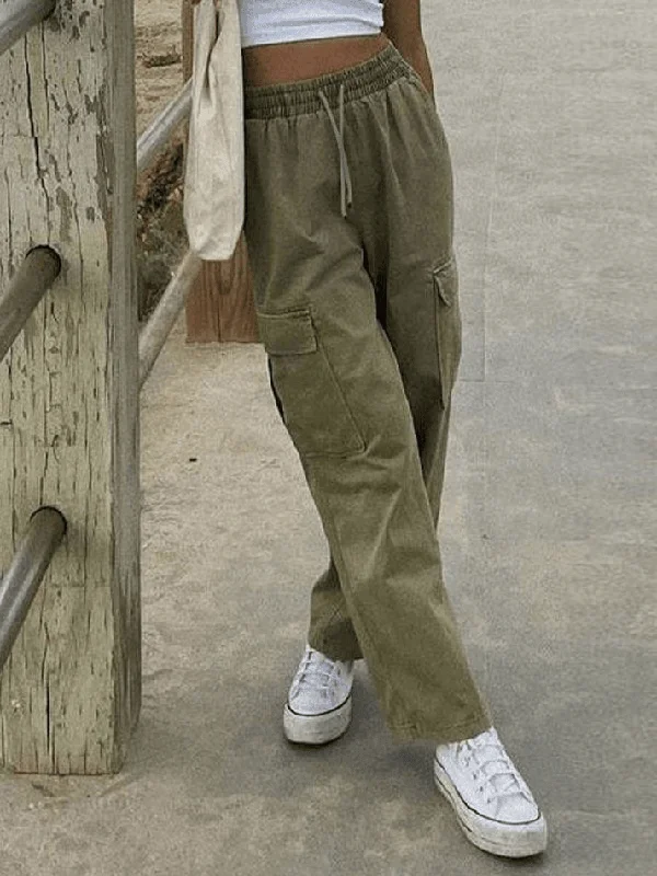 Washed Pocket Straight Leg Pants